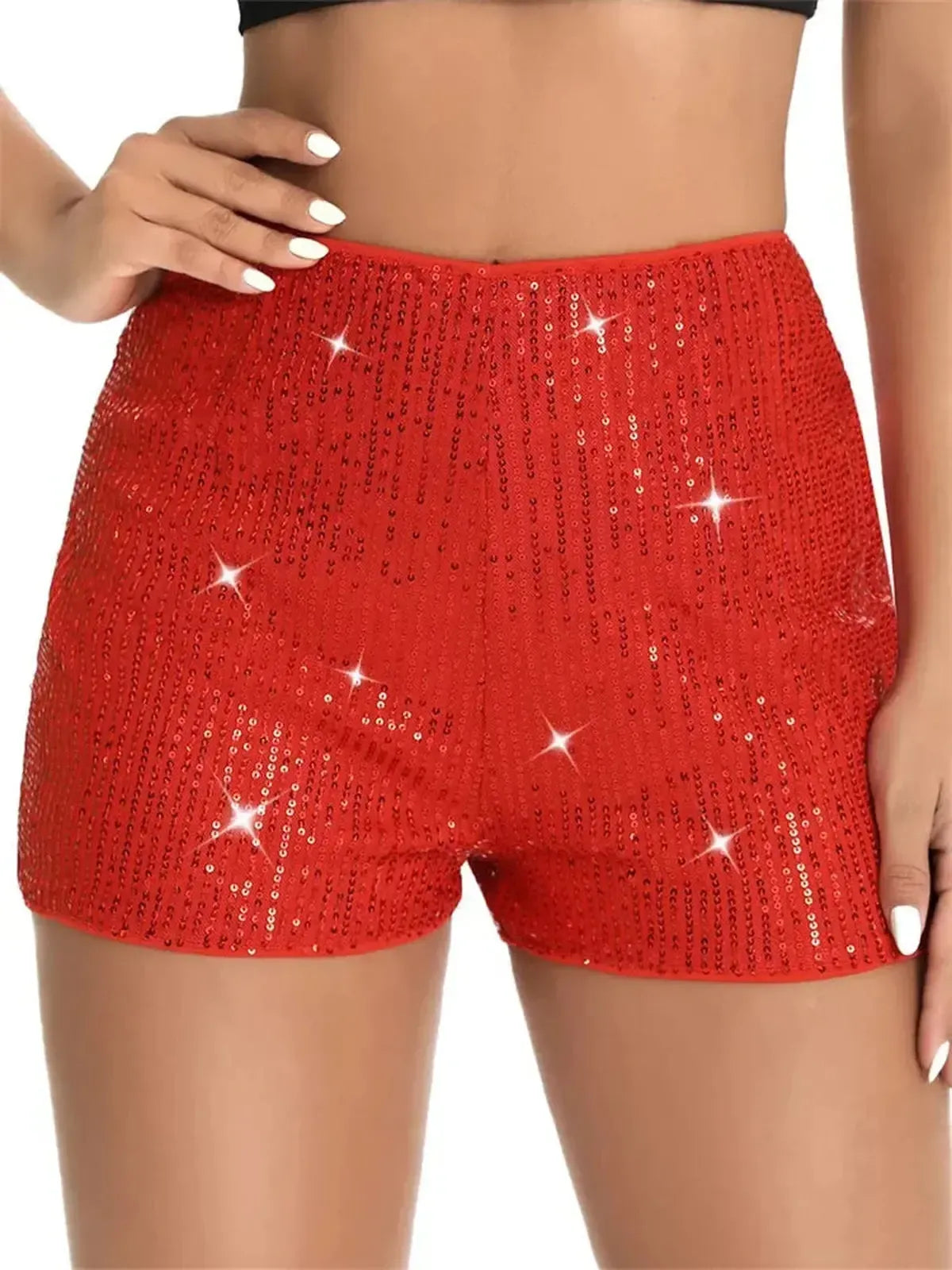 Taille haute à sequins pour un look club brillant-Saylana