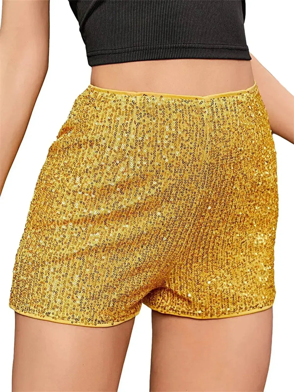 Taille haute à sequins pour un look club brillant-Saylana