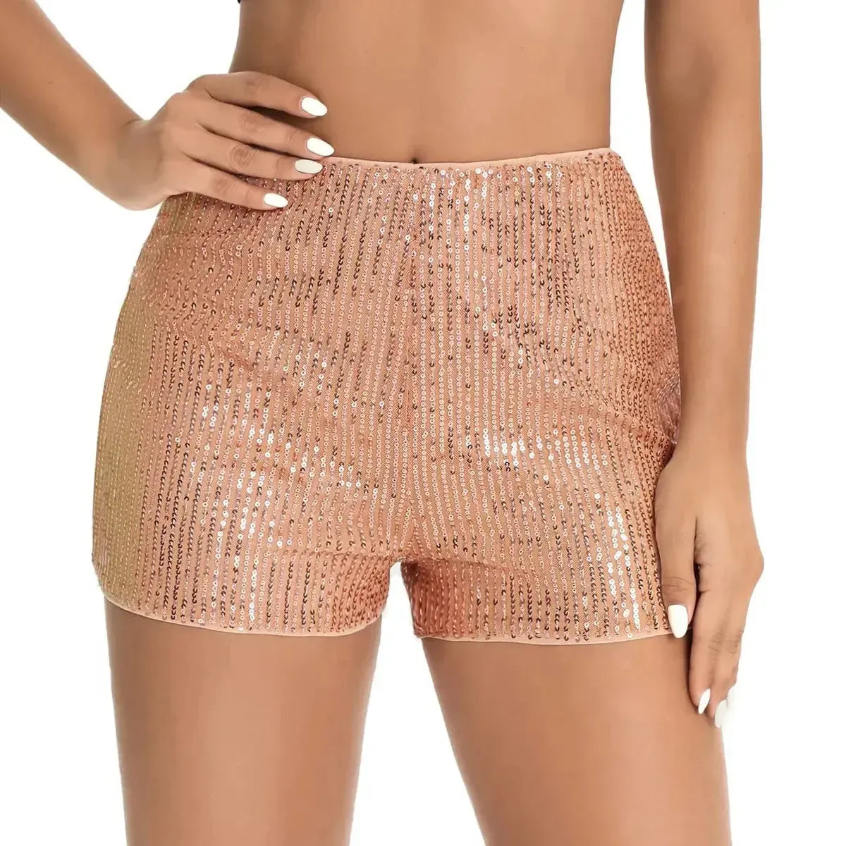 Taille haute à sequins pour un look club brillant-Saylana