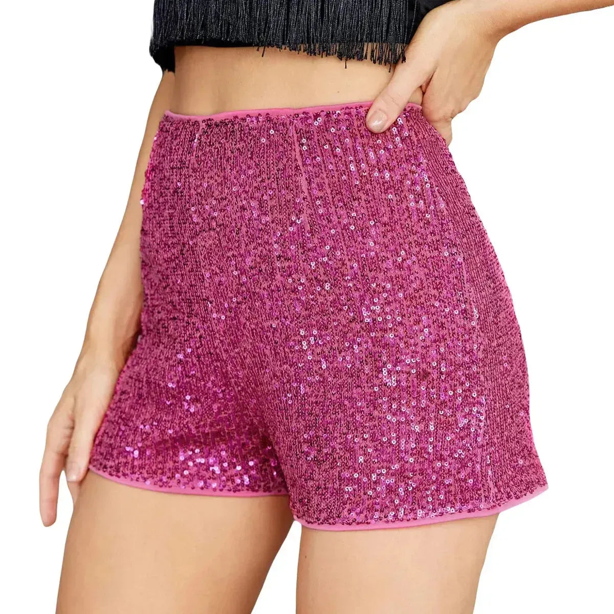 Taille haute à sequins pour un look club brillant-Saylana