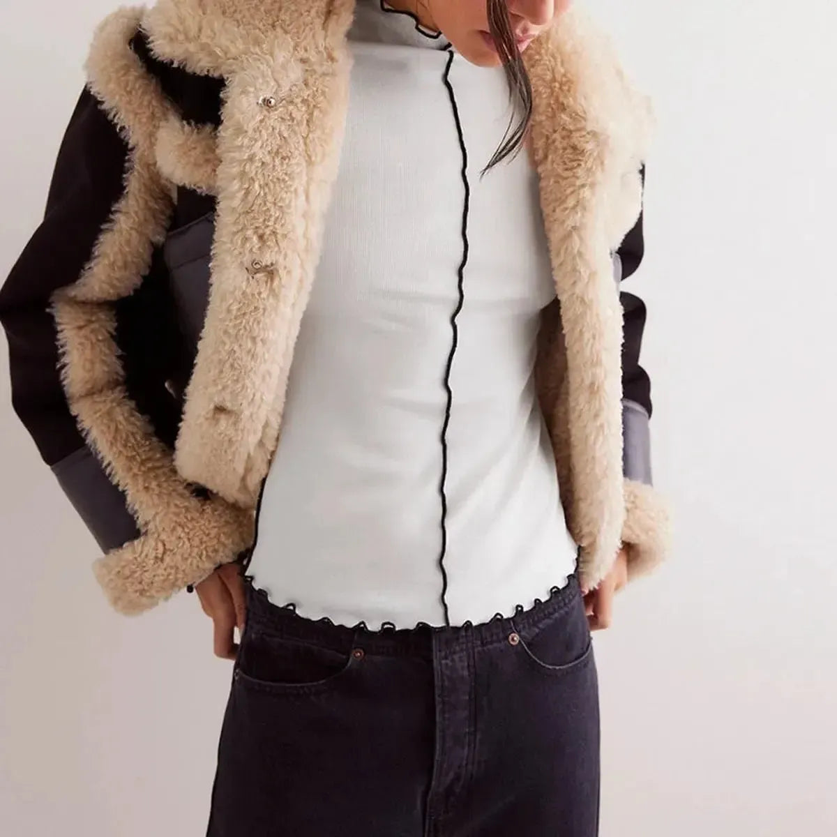 Top Basique Col Rond Blanc-Saylana