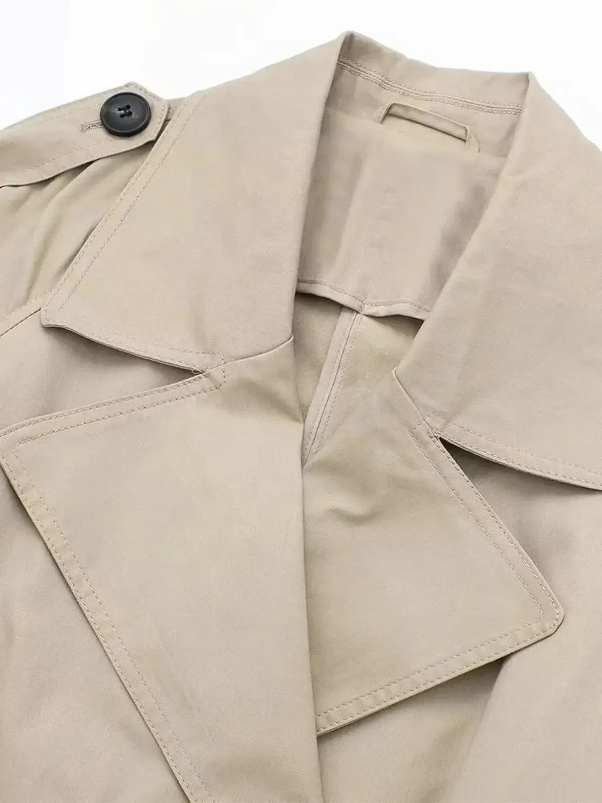 Trench Vintage Ceinturé à Double Boutonnage-Saylana