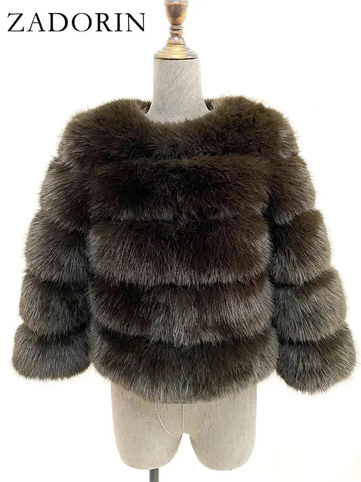 Veste Courte Imitation Vison S-6XL-Saylana