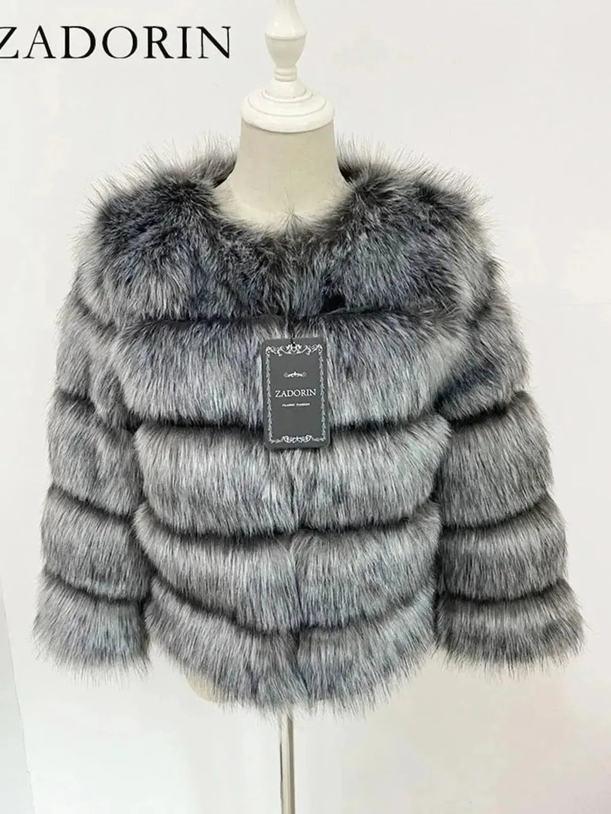 Veste Courte Imitation Vison S-6XL-Saylana