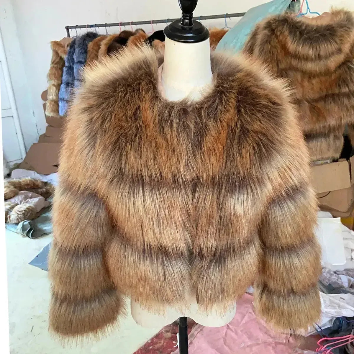 Veste Imitation Renard & Raton Épaissie-Saylana