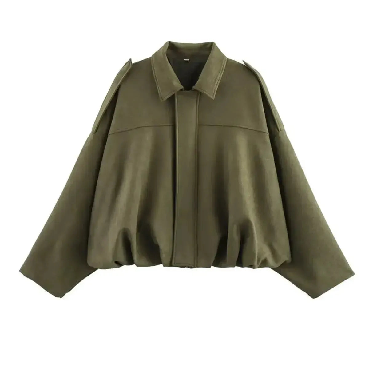 Veste Loose Épaulée à Col Revers-Saylana