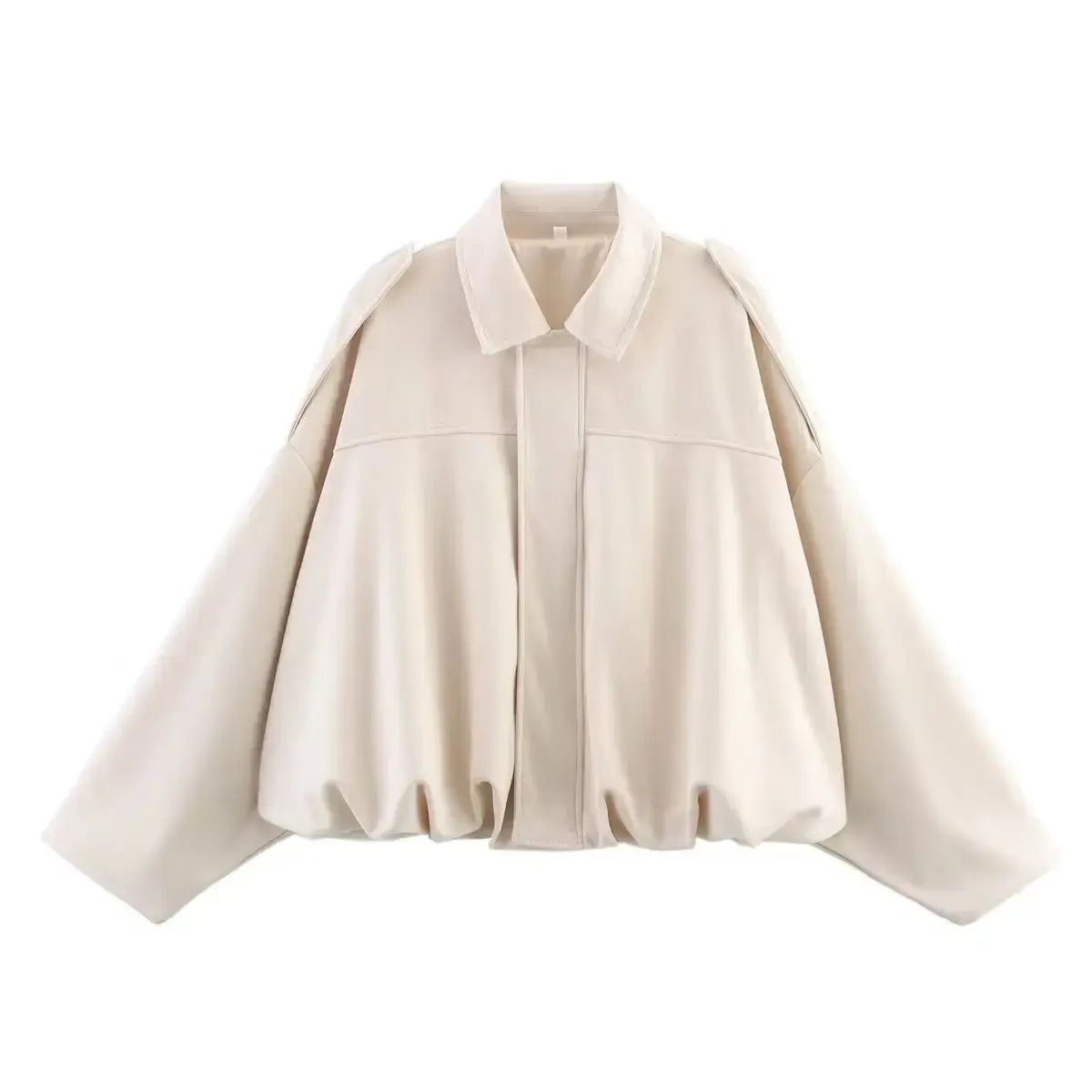Veste Loose Épaulée à Col Revers-Saylana