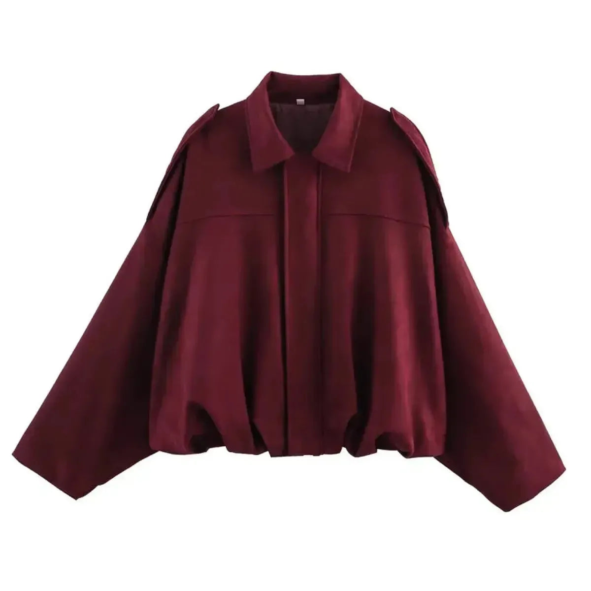 Veste Loose Épaulée à Col Revers-Saylana