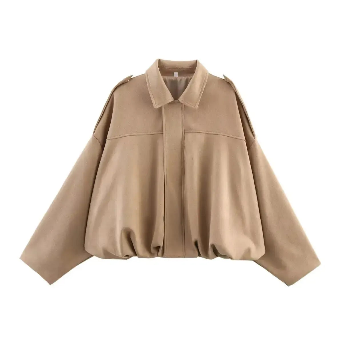 Veste Loose Épaulée à Col Revers-Saylana