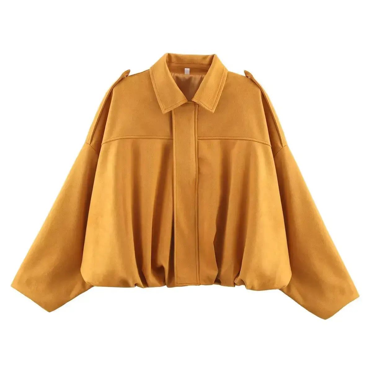 Veste Loose Épaulée à Col Revers-Saylana
