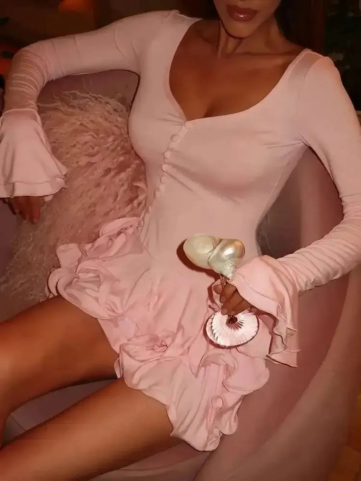 Volants Sexy V-Neck-Saylana