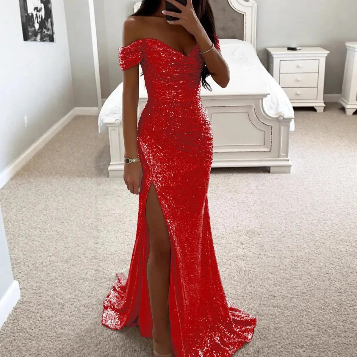 Ballgown Legere Sexy Effet Scintillant - Saylana