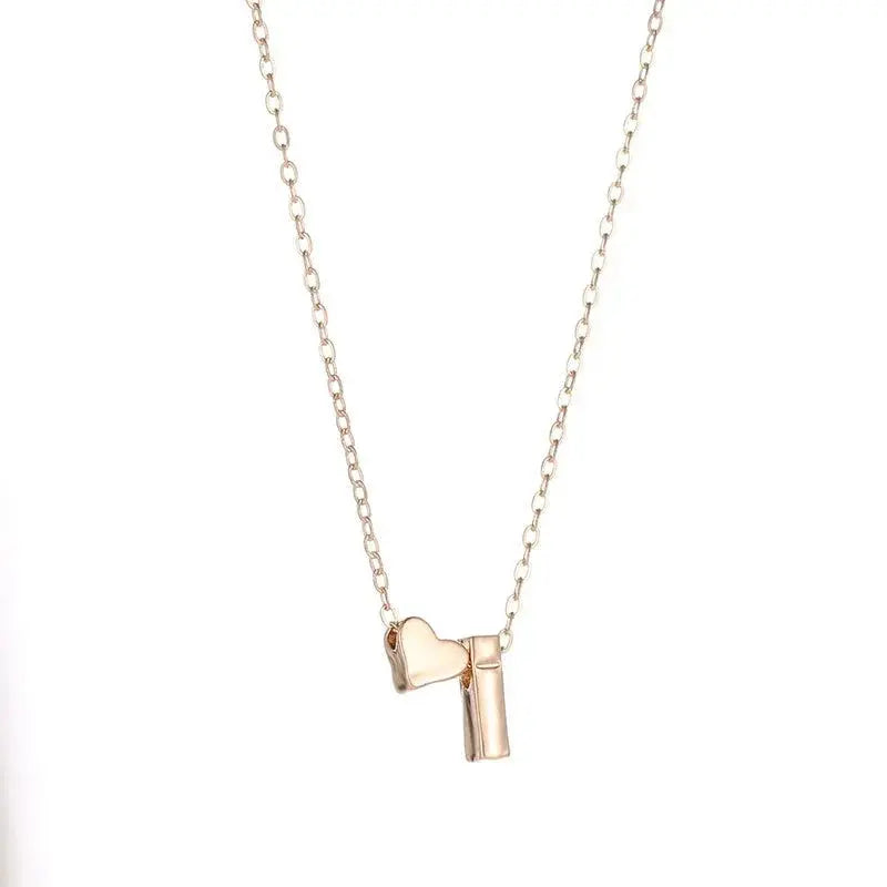 Collier Lettre & Cœur Doré/Argent - Saylana