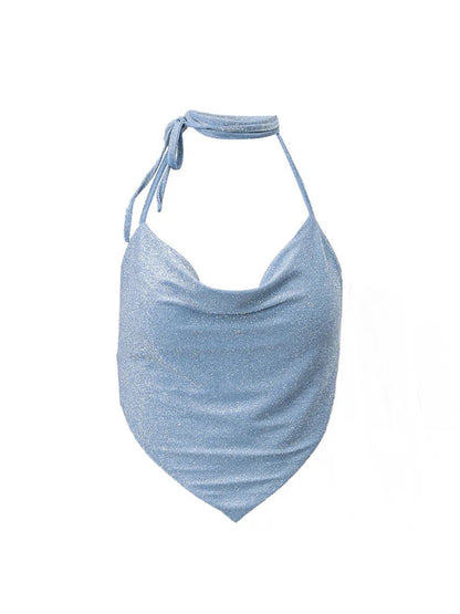 Halter Sexy Bleu Brillant Dos Nu Saylana