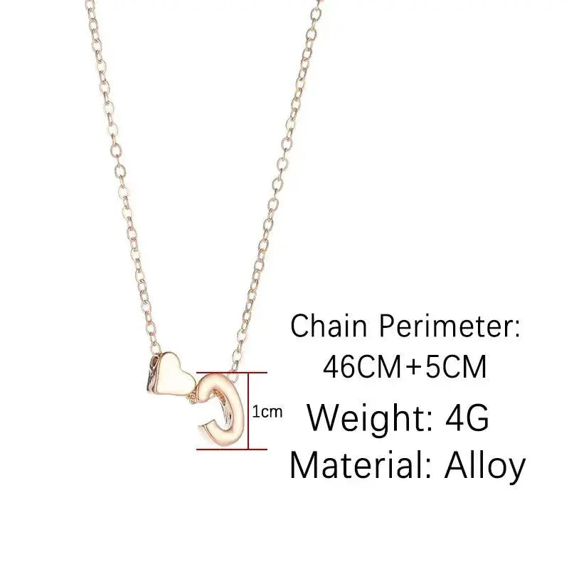 Collier Lettre & Cœur Doré/Argent - Saylana