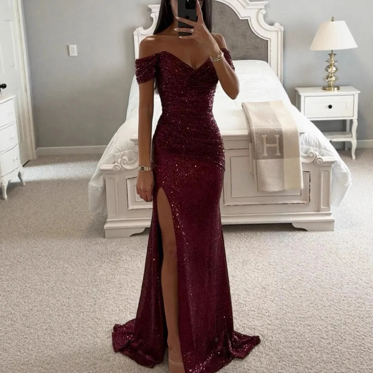 Ballgown Legere Sexy Effet Scintillant - Saylana