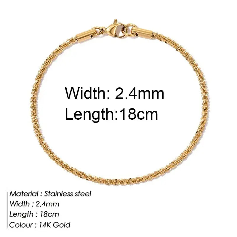 Bracelet Twist Acier Doré