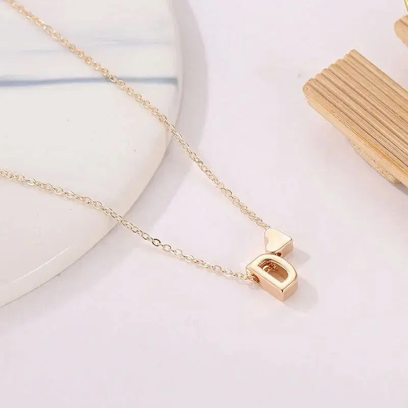 Collier Lettre & Cœur Doré/Argent - Saylana