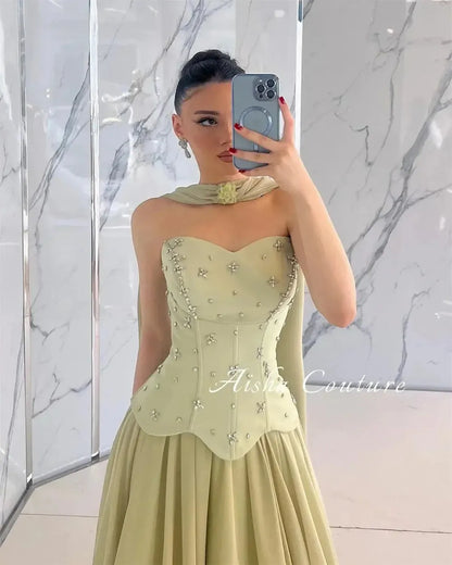 A-Line Glamour Sans Bretelles-Saylana