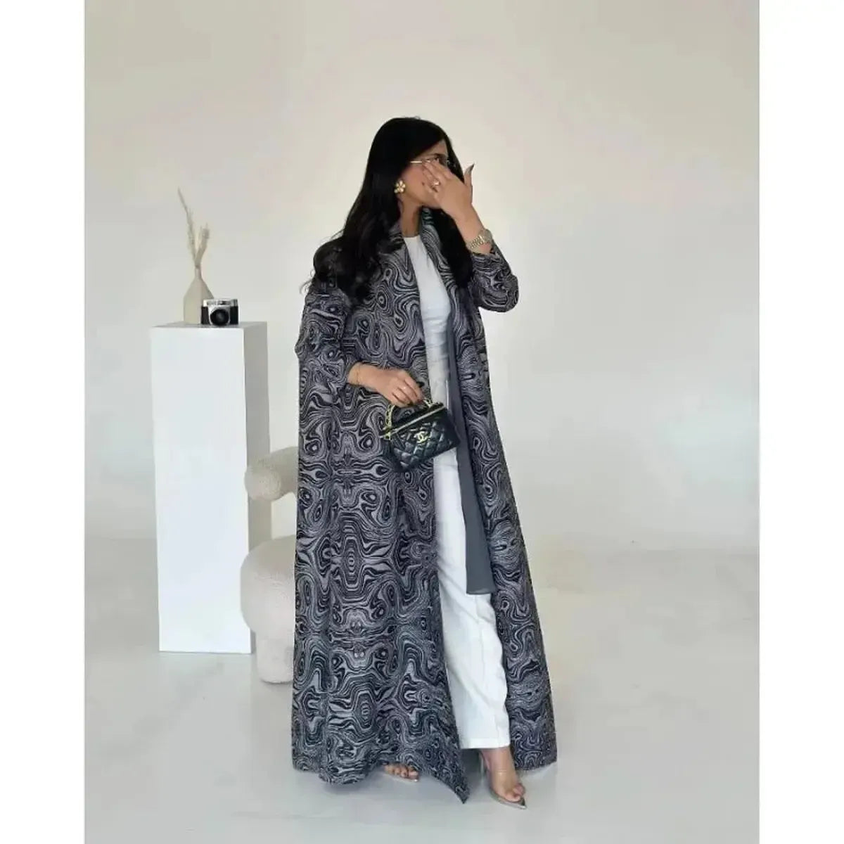 Abaya Vintage Imprimée Grande Taille-Saylana