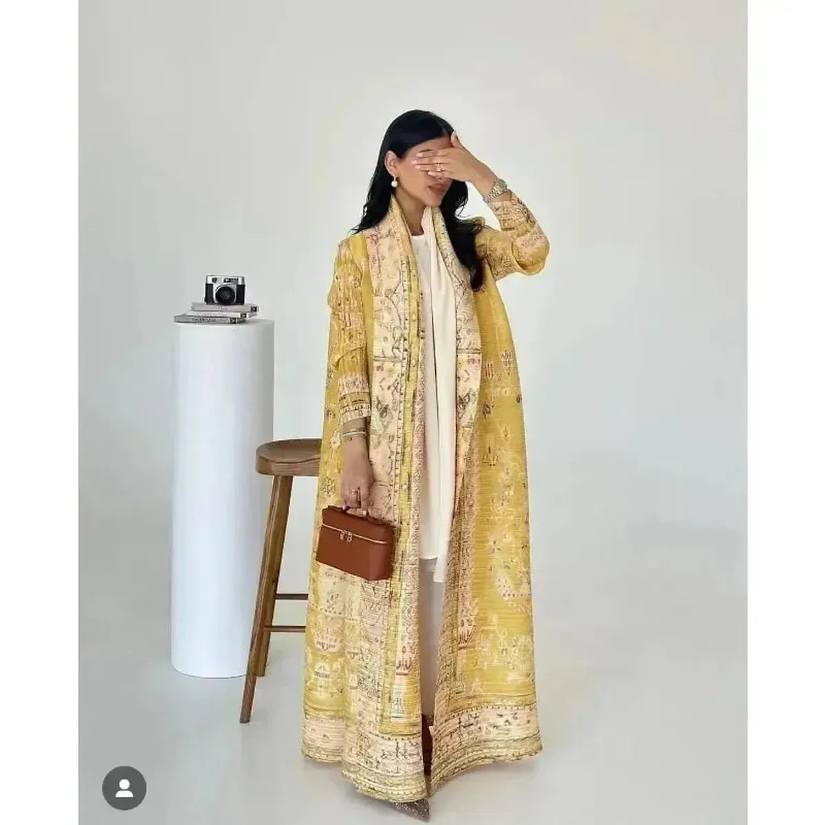 Abaya Vintage Imprimée Grande Taille-Saylana