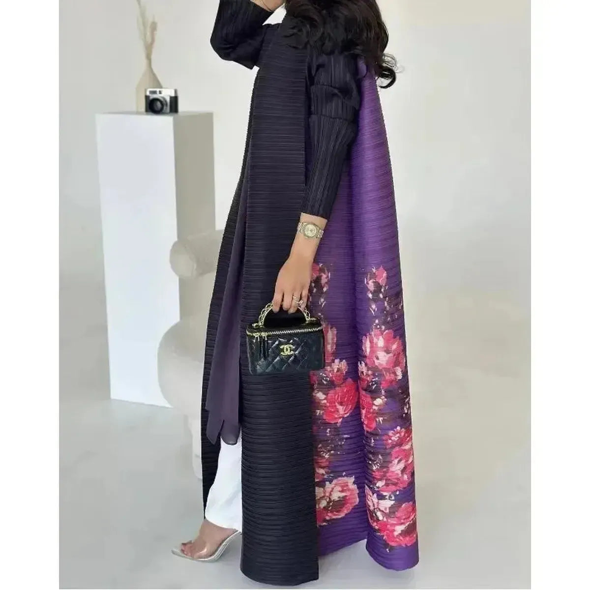 Abaya Vintage Imprimée Grande Taille-Saylana