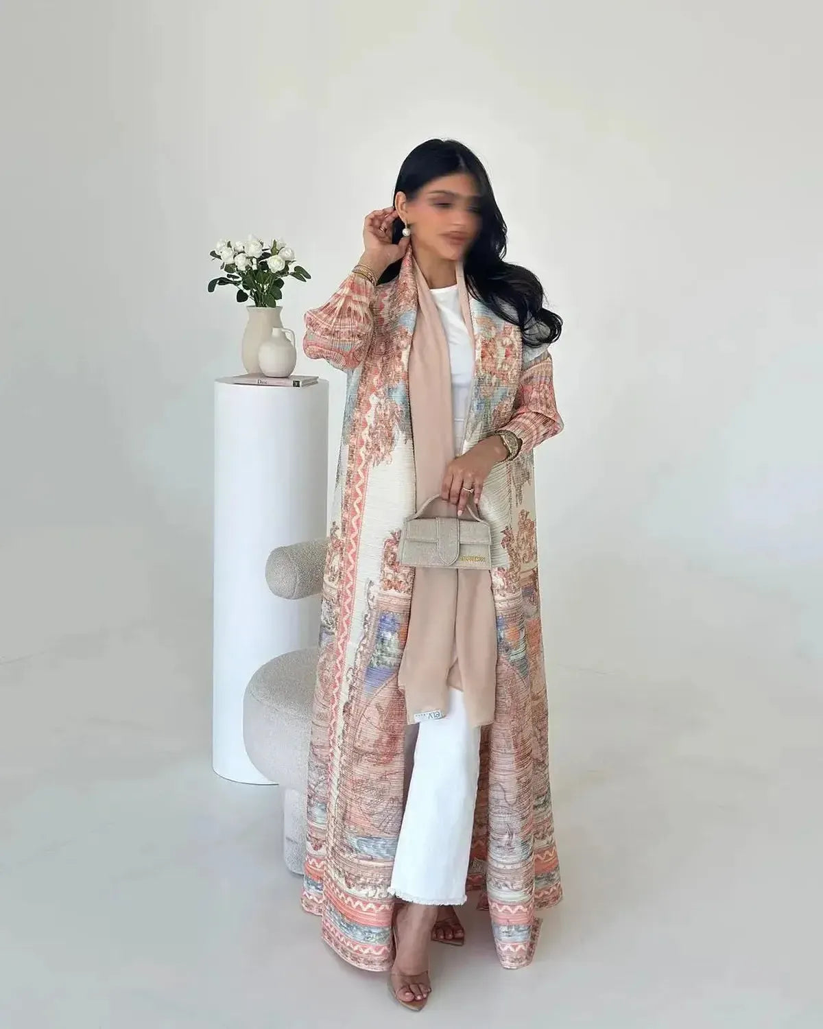 Abaya Vintage Imprimée Grande Taille-Saylana