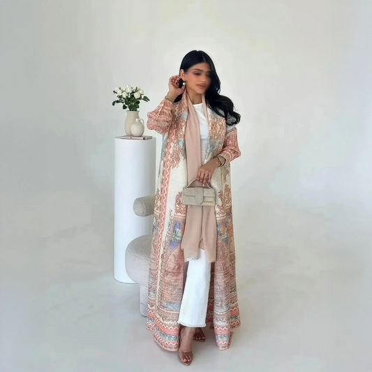 Abaya Vintage Imprimée Grande Taille Saylana