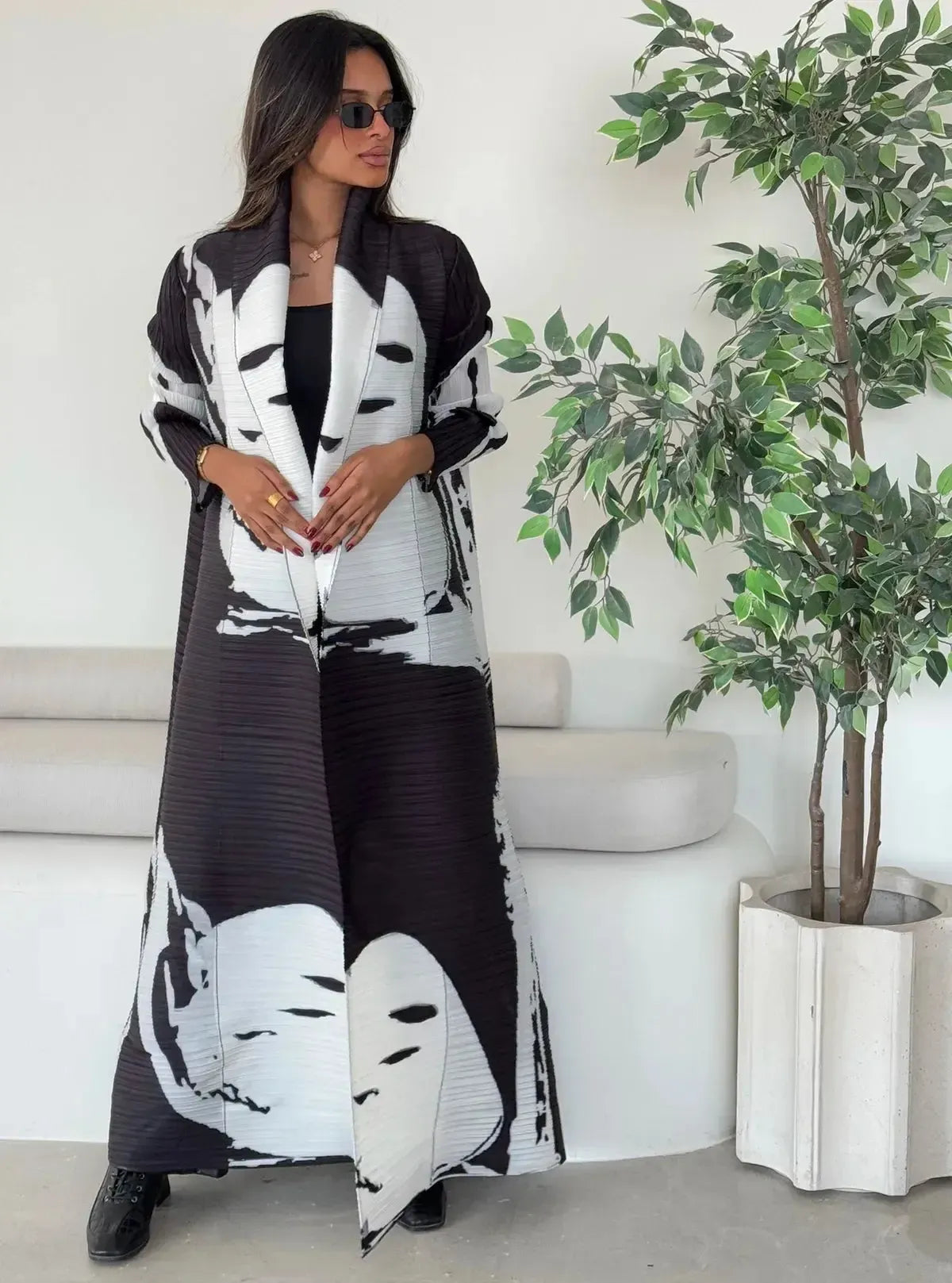 Abaya Vintage Imprimée Grande Taille-Saylana