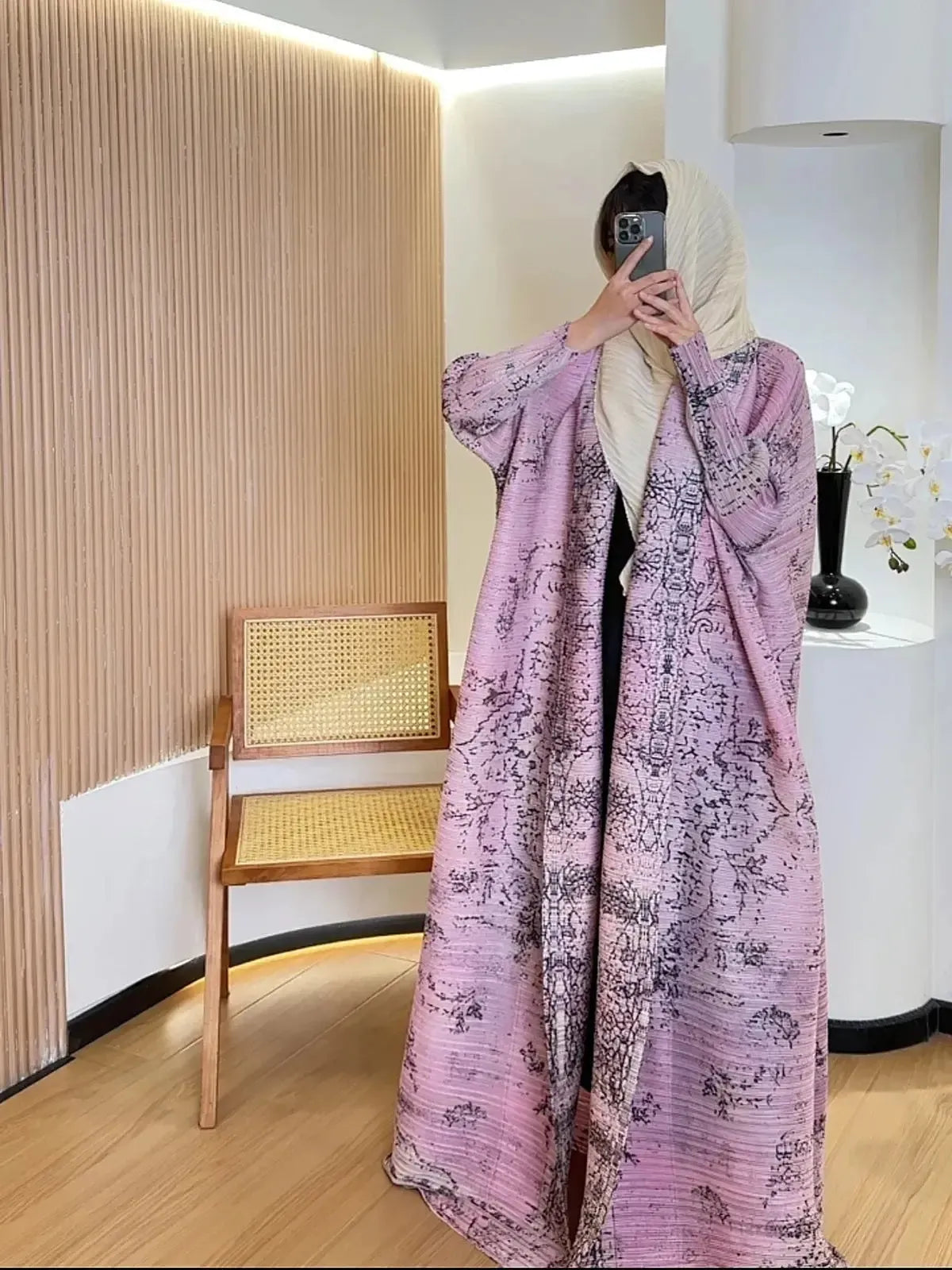 Abaya Vintage Imprimée Grande Taille-Saylana