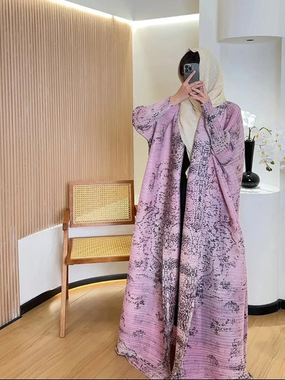 Abaya Vintage Imprimée Grande Taille-Saylana