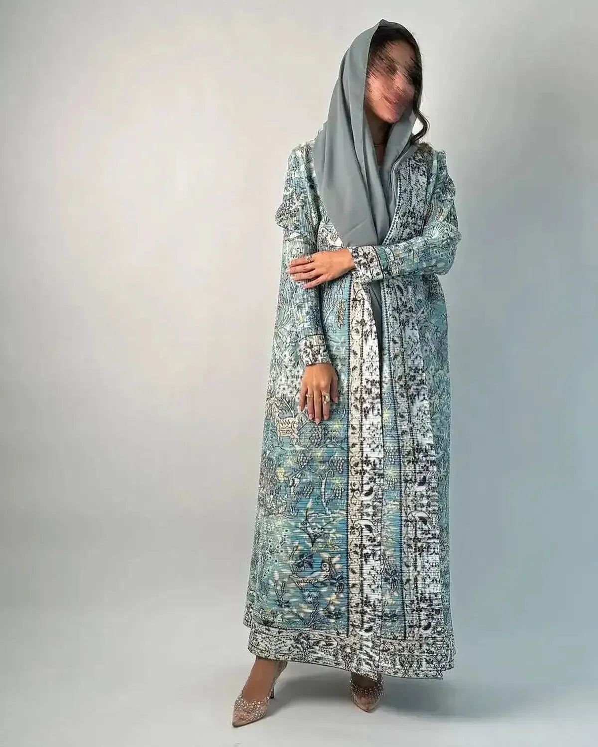 Abaya Vintage Imprimée Grande Taille-Saylana