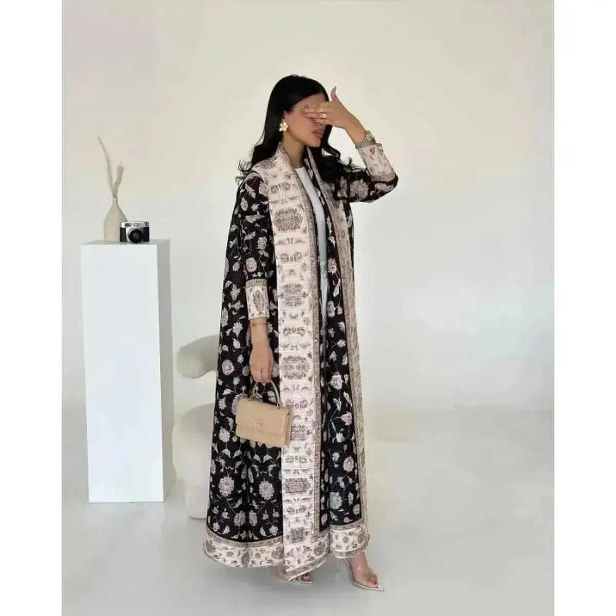 Abaya Vintage Imprimée Grande Taille-Saylana