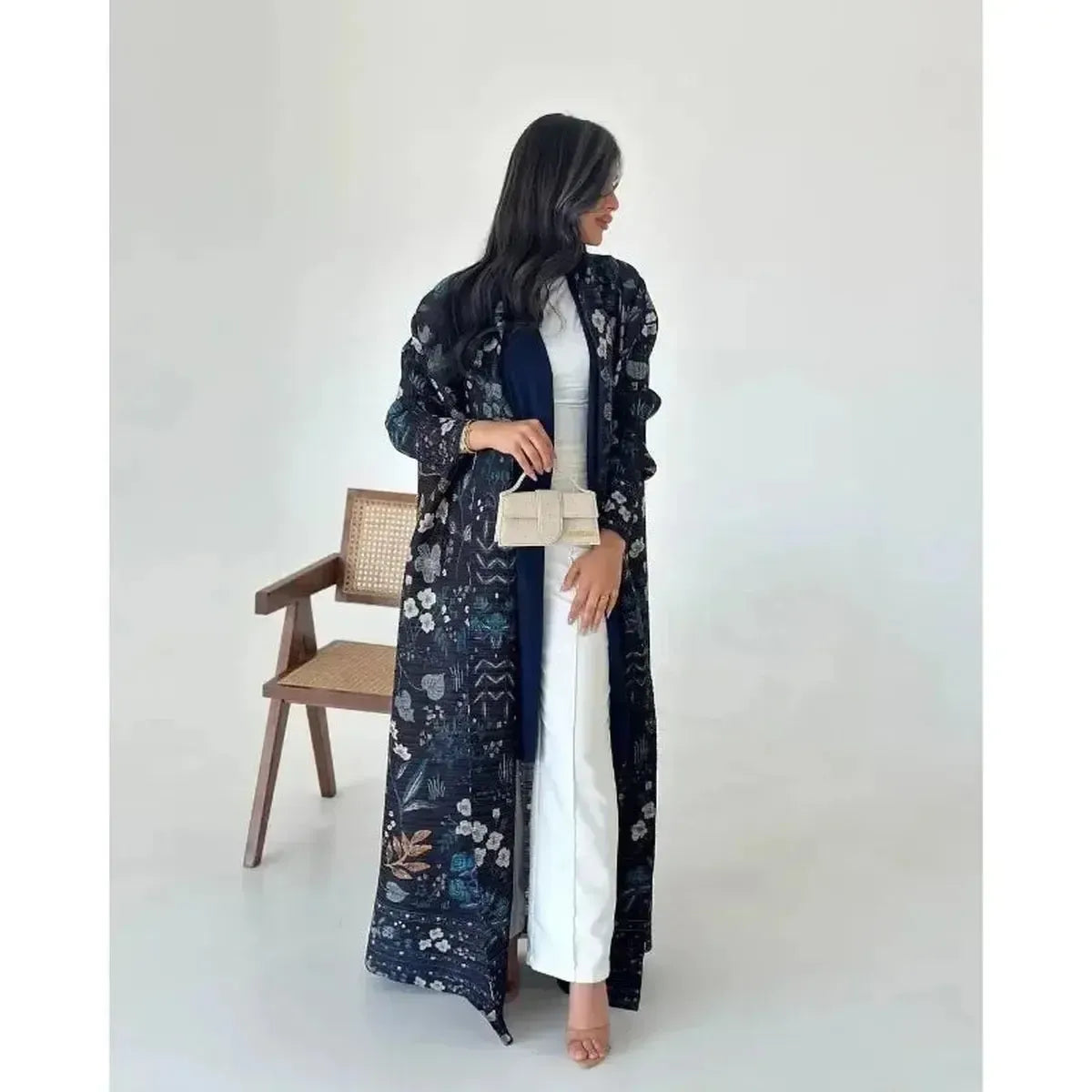 Abaya Vintage Imprimée Grande Taille-Saylana