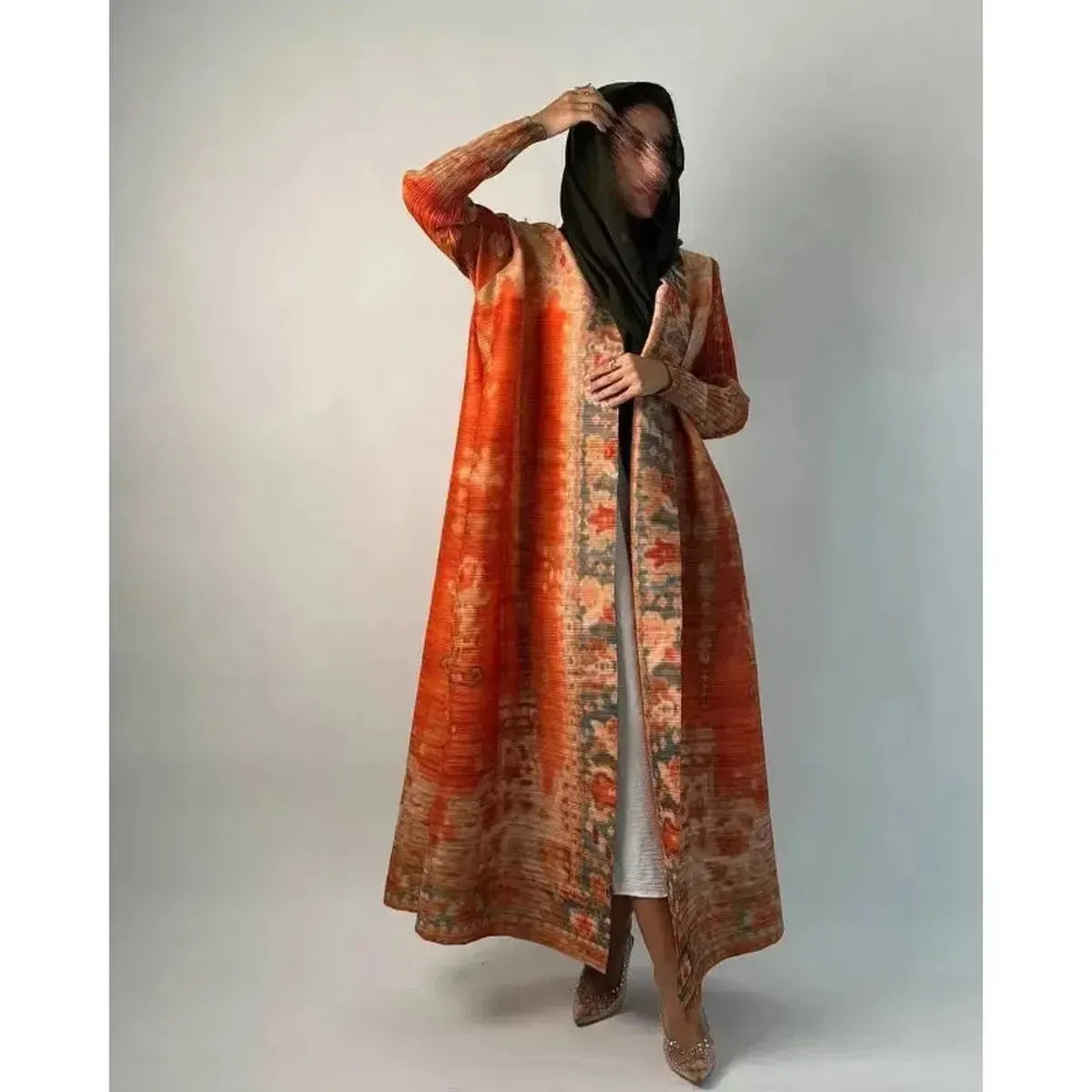 Abaya Vintage Imprimée Grande Taille-Saylana