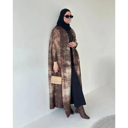 Abaya Vintage Imprimée Grande Taille-Saylana