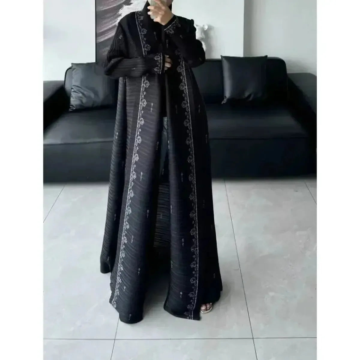 Abaya Vintage Imprimée Grande Taille-Saylana