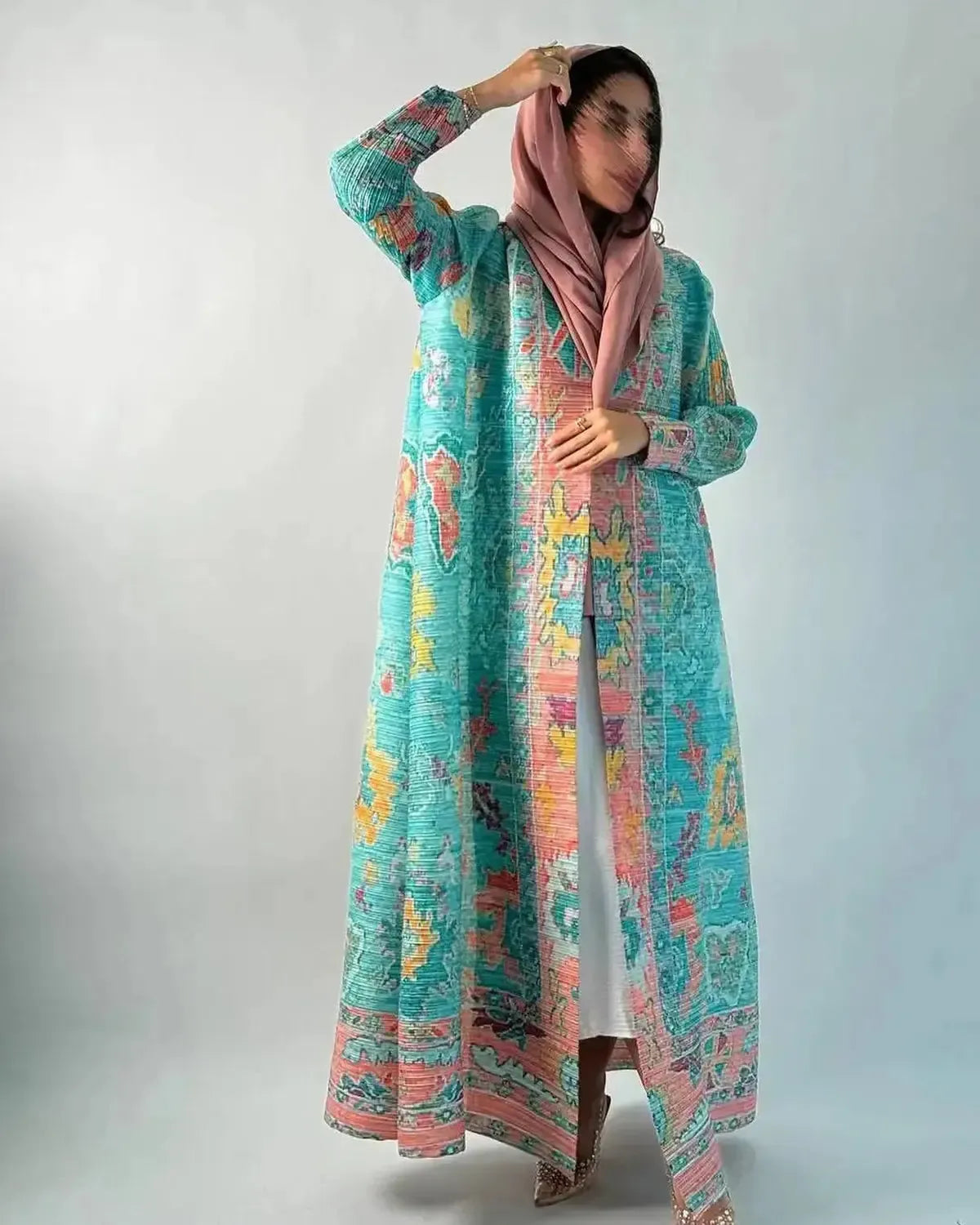 Abaya Vintage Imprimée Grande Taille-Saylana