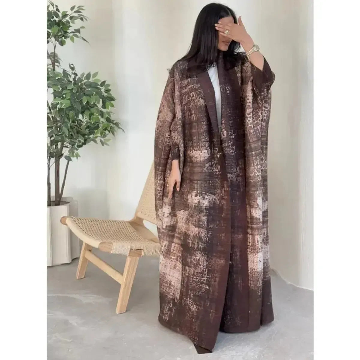 Abaya Vintage Imprimée Grande Taille-Saylana