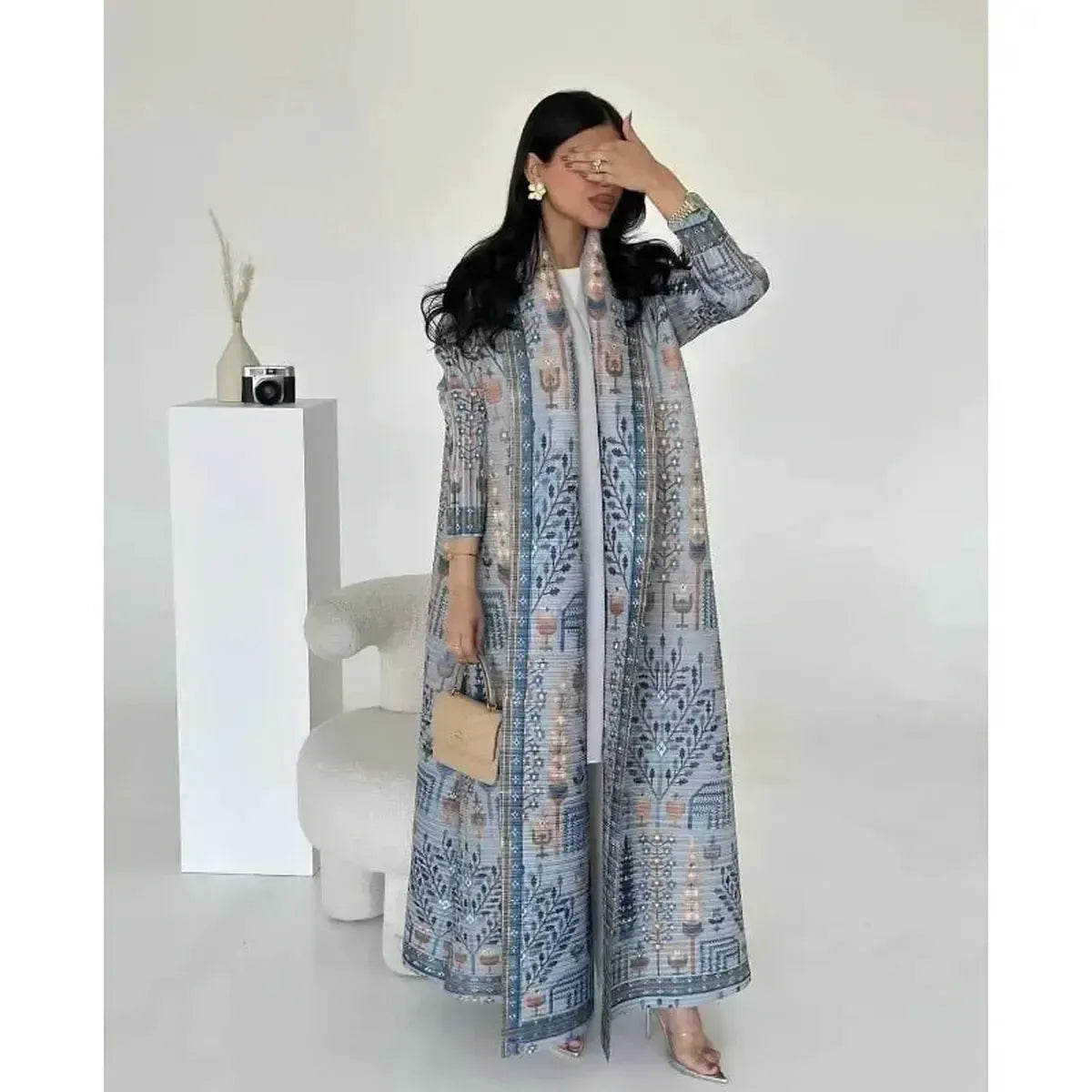 Abaya Vintage Imprimée Grande Taille-Saylana