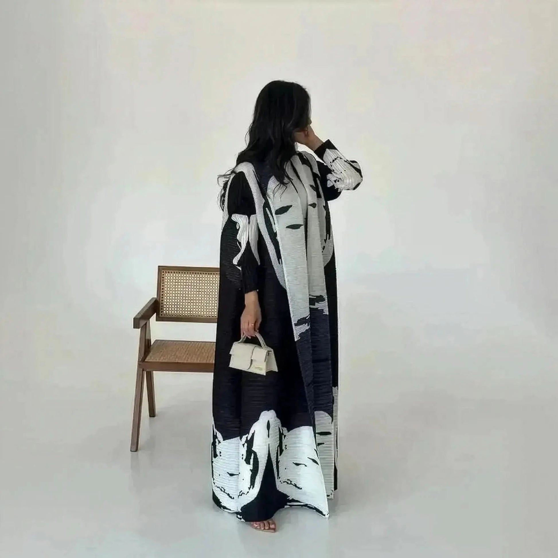 Abaya Vintage Imprimée Grande Taille - Saylana