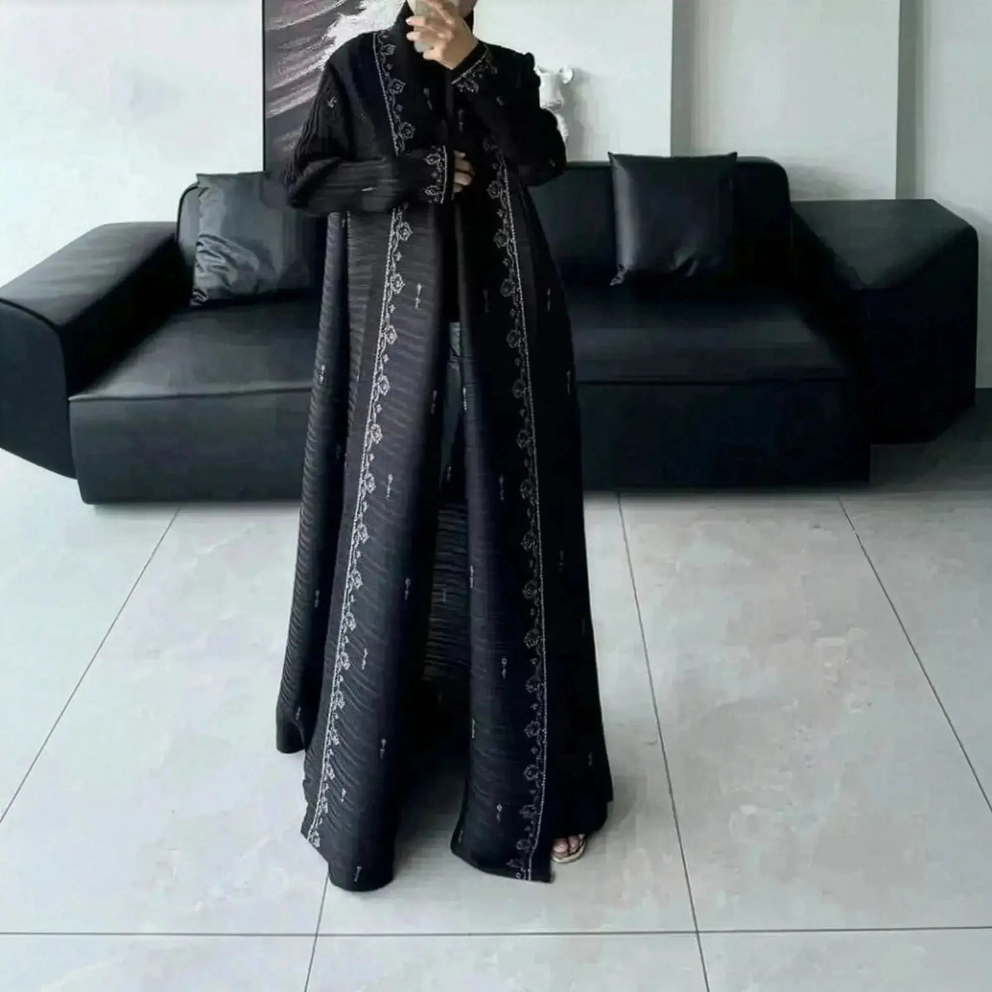 Abaya Vintage Imprimée Grande Taille - Saylana