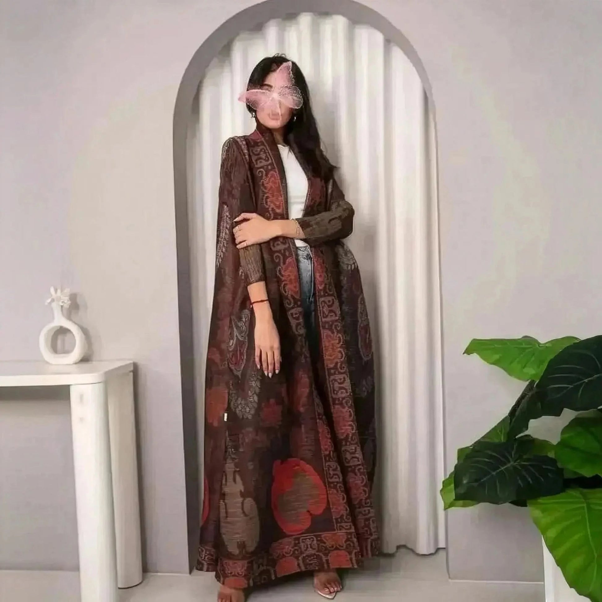 Abaya Vintage Imprimée Grande Taille - Saylana