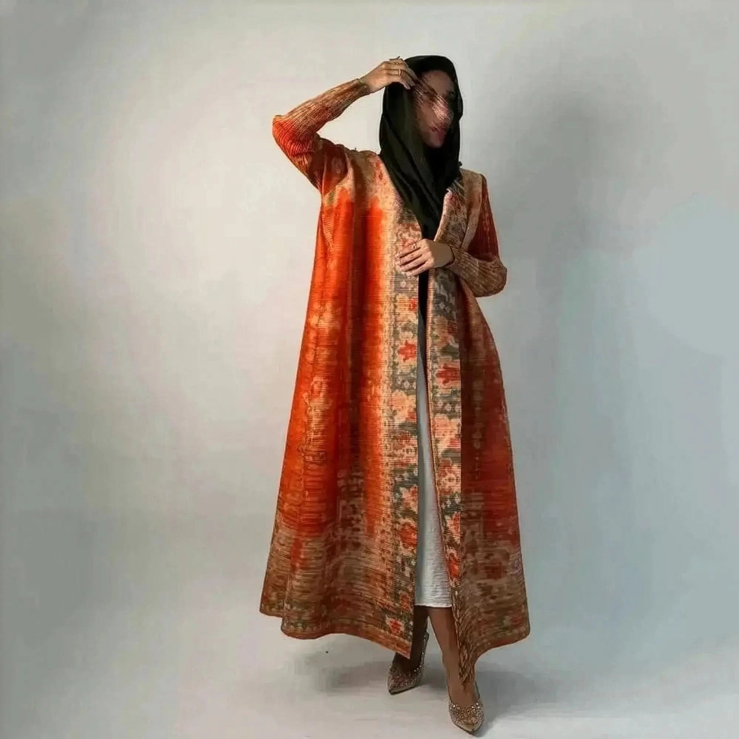 Abaya Vintage Imprimée Grande Taille - Saylana