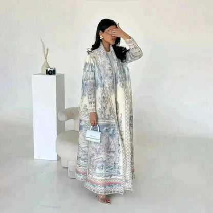 Abaya Vintage Imprimée Grande Taille - Saylana