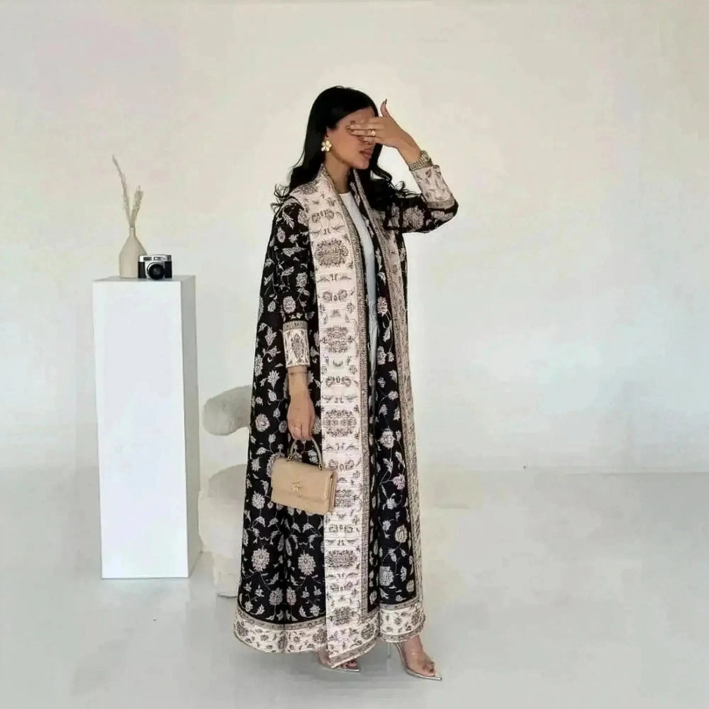 Abaya Vintage Imprimée Grande Taille - Saylana