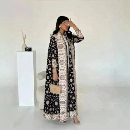 Abaya Vintage Imprimée Grande Taille - Saylana