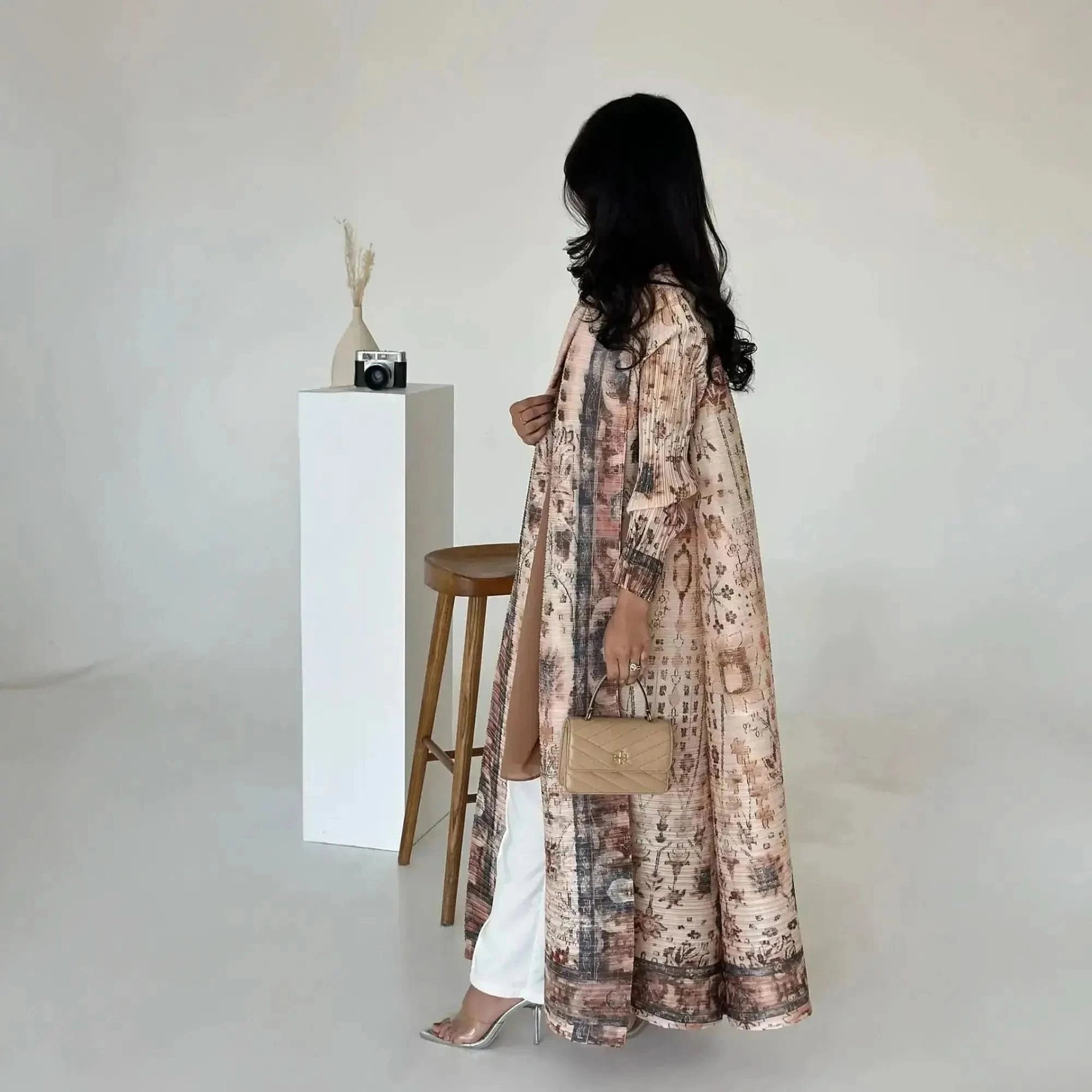 Abaya Vintage Imprimée Grande Taille - Saylana