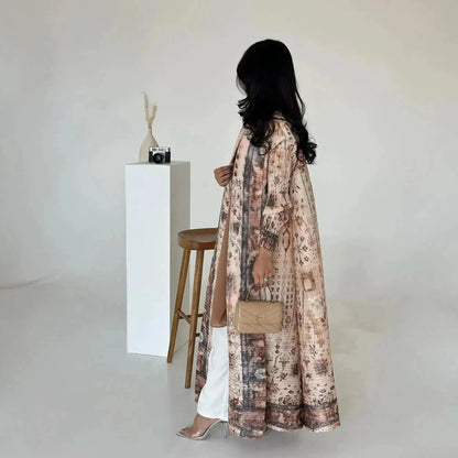 Abaya Vintage Imprimée Grande Taille - Saylana