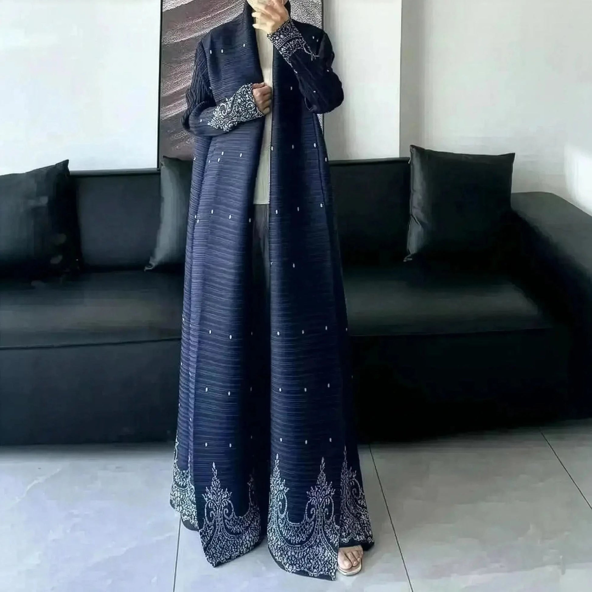 Abaya Vintage Imprimée Grande Taille - Saylana